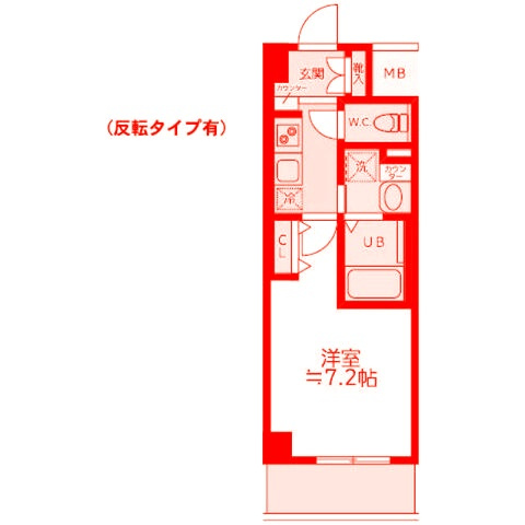 横浜市戸塚区戸塚町の賃貸マンションの間取り|洗面台とトイレが別の空間になります♪