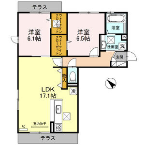 【間取り】 | Ott’s 和 (オッツヤワラギ) II | 2LDKの間取りです