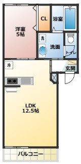シャンテ経田Ⅰの間取り