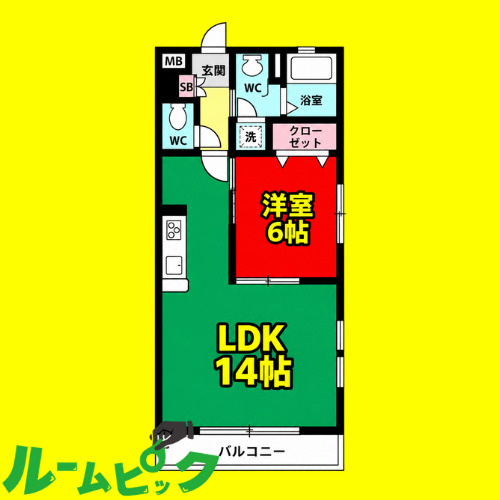 グレースコート　名古屋市賃貸　仲介手数料無料の間取り