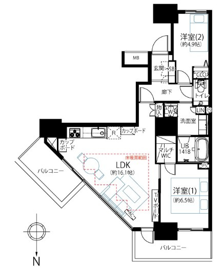 【間取り】 | プライムパークス品川シーサイドザ・タワー