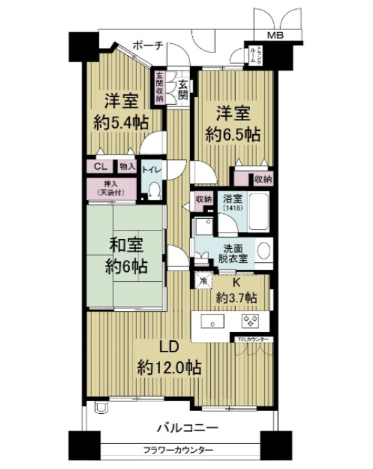エールグラン千里丘オープンヒルズＣ棟の間取り