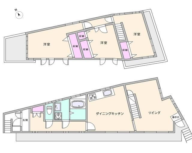 千駄ヶ谷１丁目貸家の間取り