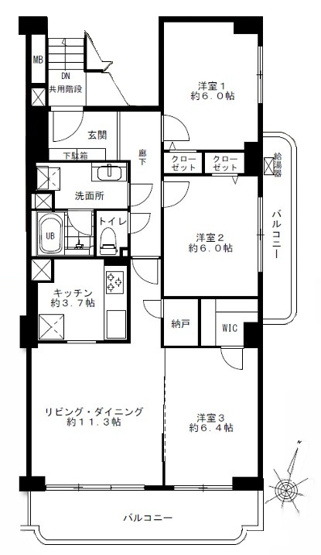 【間取り】 | 上用賀スカイマンション