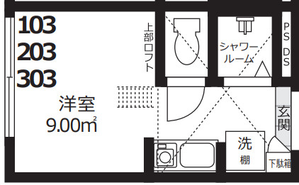 新宿区上落合３丁目の賃貸マンションの間取り
