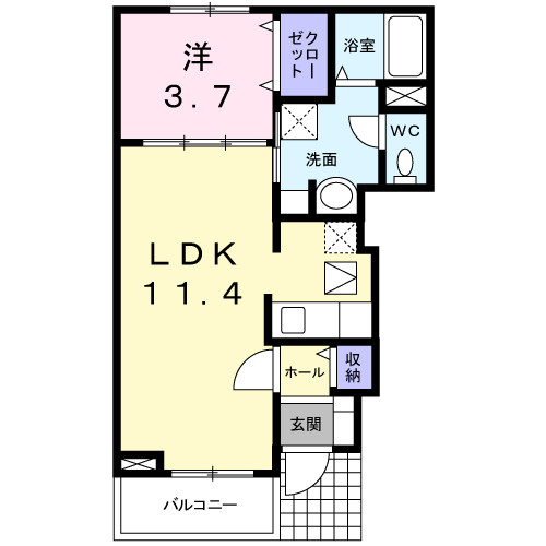 【間取り】 | メリディオ葛原Ａ