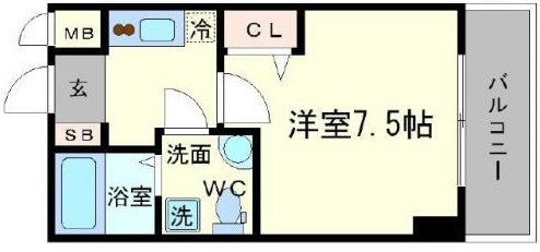 メインステージ西天満T’sSQUAREの間取り