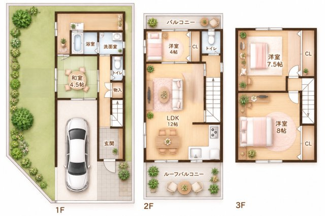 打越町　中古一戸建ての間取り|間取り図はいかがですか？ご希望を叶える間取りですか？リビングの広さは？水回りの位置は？カウンターキッチン？など色々な情報が集約されています。弊社ではリフォームなどのご相談も承っております。