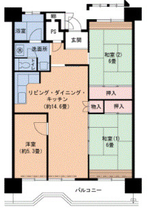 UR武庫川 28号棟の間取り