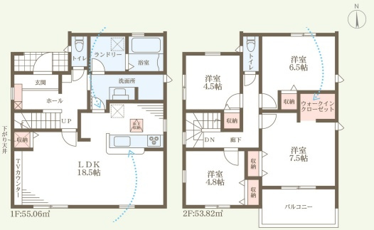 舞鶴市七日市　第3期　新築一戸建ての間取り