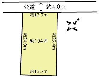 〈調整区域〉約104坪。農地としてのご利用をご検討くださいの土地図