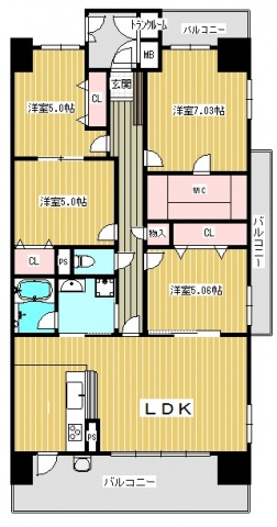 シティブリッジ西原の間取り