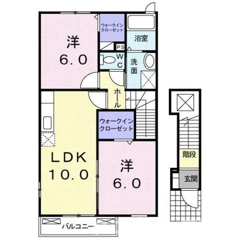 レユスィートＹ　Ⅱの間取り