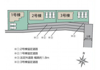 鴻巣市滝馬室　新築一戸建て　ブルーミングガーデン　03の区画図|3号棟