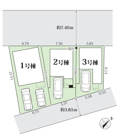 綾瀬市寺尾北３期の区画図