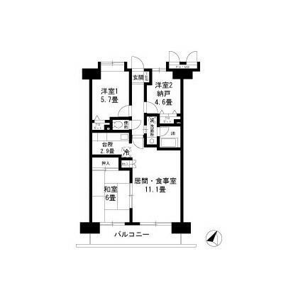 【間取り】 | ＪＯＳハイツ多摩川
