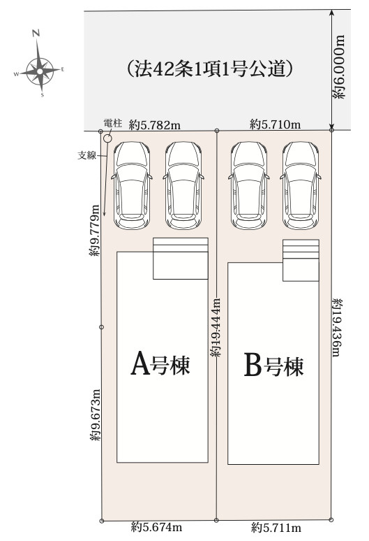 【仲介手数料無料】所沢市中新井全２棟Ｂ号棟　所沢市の不動産なら西武ハウジングの区画図