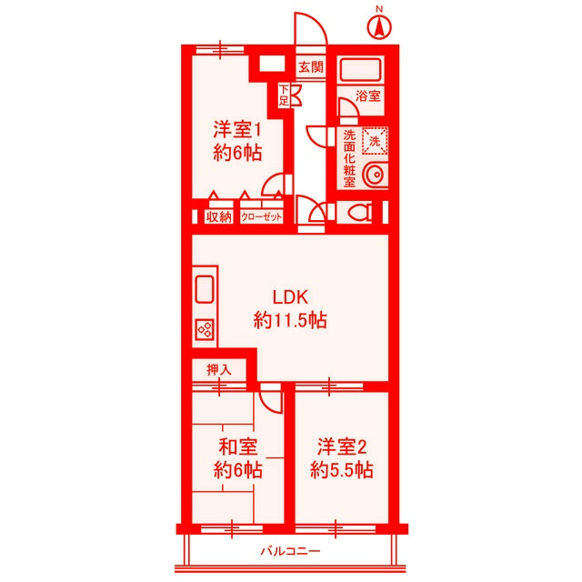 藤沢市羽鳥２丁目の賃貸マンションの間取り