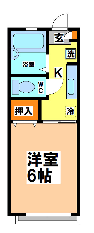 小金井市東町１丁目のアパートの間取り