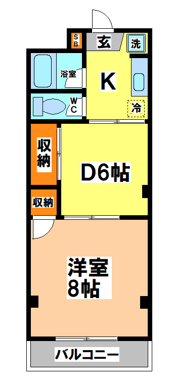 武蔵野市境南町３丁目の賃貸マンションの間取り