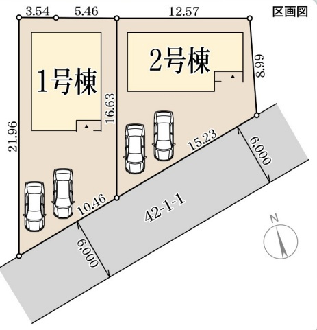 舞鶴市公文名　新築一戸建ての区画図|全2区画