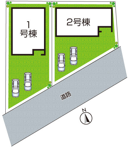 ★舞鶴市公文名　新築一戸建ての区画図|全2区画