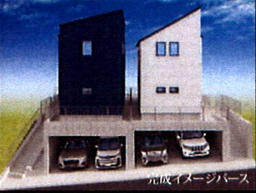 横浜市青葉区みたけ台4期　新築戸建全2棟　№2の外観パース