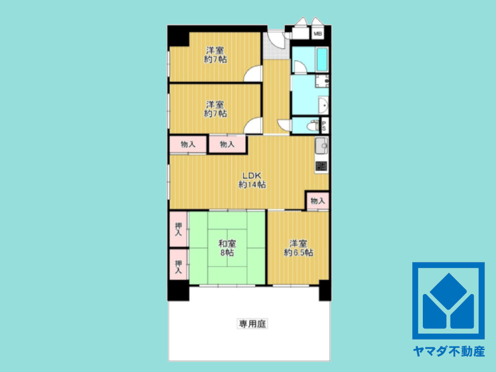 桂川ハイツ4号館の間取り|図面と現況が異なる場合は現況を優先いたします。