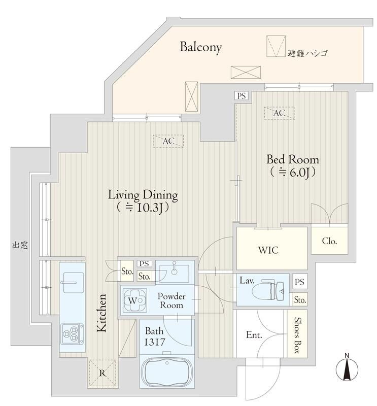 Ｋｅｙａｋｉ　Ｔｅｒｒａｃｅ　恵比寿南の間取り