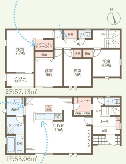 舞鶴市公文名　新築一戸建ての間取り|2号地