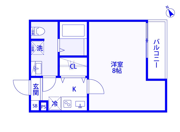 CRASTINE西堀8丁目Bの間取り