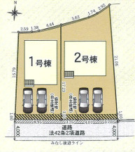 香芝市下田西第2　 １号棟 の区画図