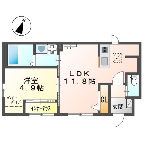 グランディール戸坂の間取り