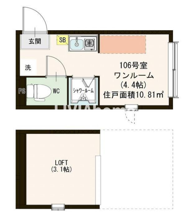 世田谷区千歳台３丁目のアパートの間取り