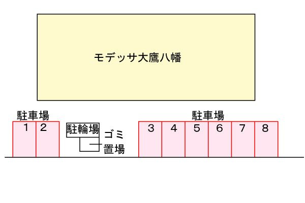 モデッサ大鷹八幡の区画図