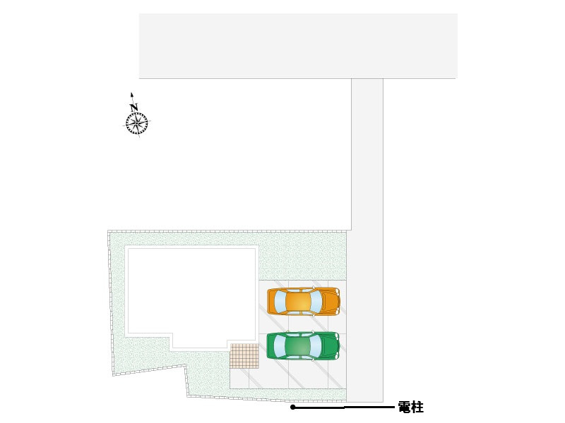 【東松山市松本町1丁目6号棟 区画図】カースペース2台分ございます。