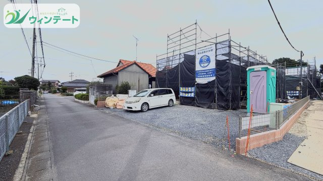 第1かすみがうら市下稲吉　新築戸建て　1号棟の前面道路含む現地写真|前面道路は交通量が少なく子供の通学にも安心の道路です♪ぜひ現地でご体感ください！