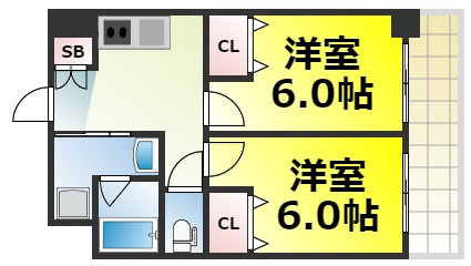 【間取り】 | エステムコート難波Ⅴブロード 仲介手数料無料