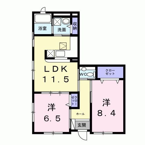 プリムロ－ズの間取り|間取りです。
