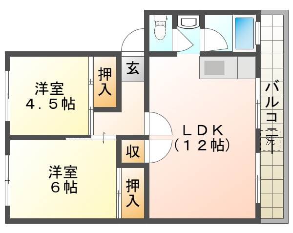 名谷農住団地Ｄ棟の間取り