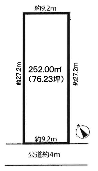 小牧市堀の内４丁目　売地の土地図|敷地広々！76.23坪。南面道路。