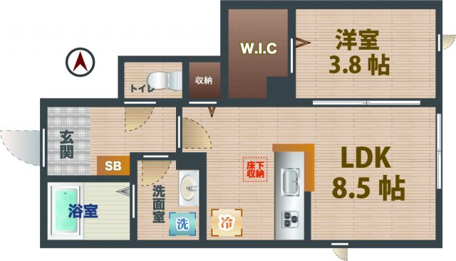 【間取り】 | SATCⅢ | 1LDKのお部屋です。