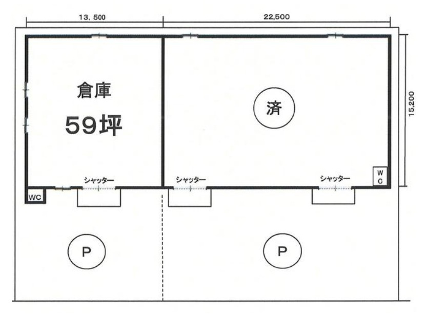 坂戸市関間４丁目の倉庫の間取り
