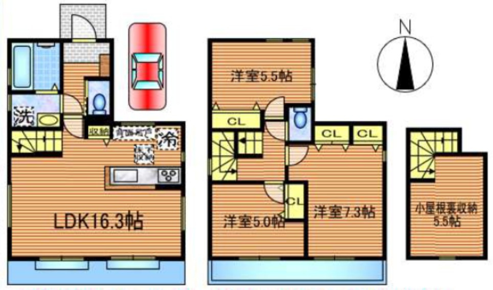 保谷町5丁目15番地戸建1号棟の間取り