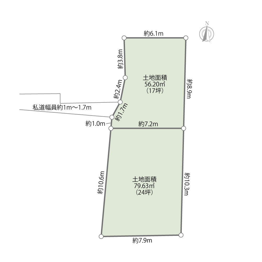 葛飾区西新小岩5丁目　底地権の土地図