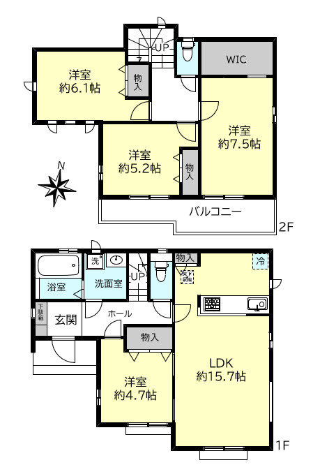 明石市大久保町八木新築戸建A号棟の間取り