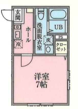 【間取り】 | フロントフィールド上永谷  | バストイレ別！１K のお部屋です！