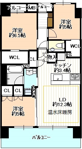 シティタワー丸の内（５０３）の間取り