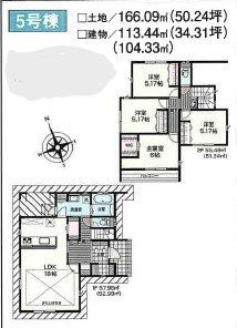【中古戸建】名護市宇茂佐の森4LDKの間取り|4LDK