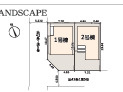 茅ヶ崎市室田２丁目　新築戸建　全２棟の区画図|対象地は１号棟です。